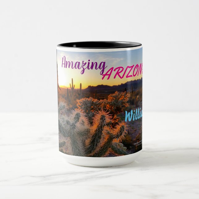 Taza Cactus con el desierto de la superstición de la (Centro)