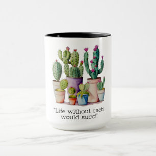 Taza Cactus de cucharada de acuarela
