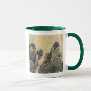 Taza Cactus del desierto  Placa verde