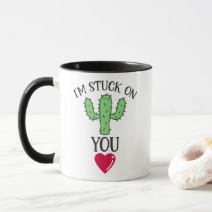 Taza Cactus Quote 'Estoy atascado en ti'