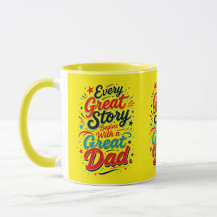 Taza Cada gran historia comienza con un gran papá.