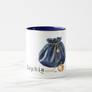 Taza Cadena de Manzana Dorada de Bolsa Azul