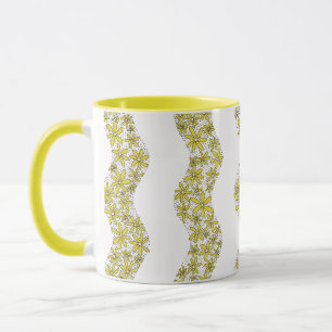 Taza Cadena de margarita Flores gruesas Tiras amarillas