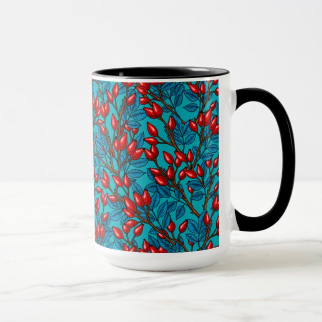 Taza caderas de Rosa, rojo y azul (Derecha)