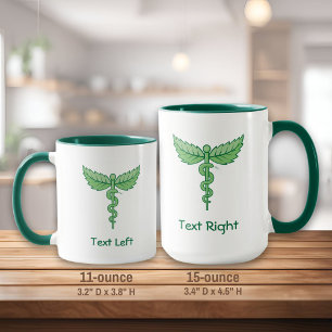 Taza Caduceo con hojas Mug
