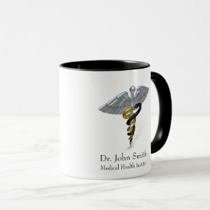 Taza Caducto de plata médica oro negro