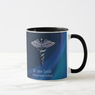 Taza Caducto médico 3D cromado Holográfico oscuro
