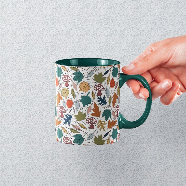 Taza Caen los champiñones de las hojas coloridas (Subido por el creador)