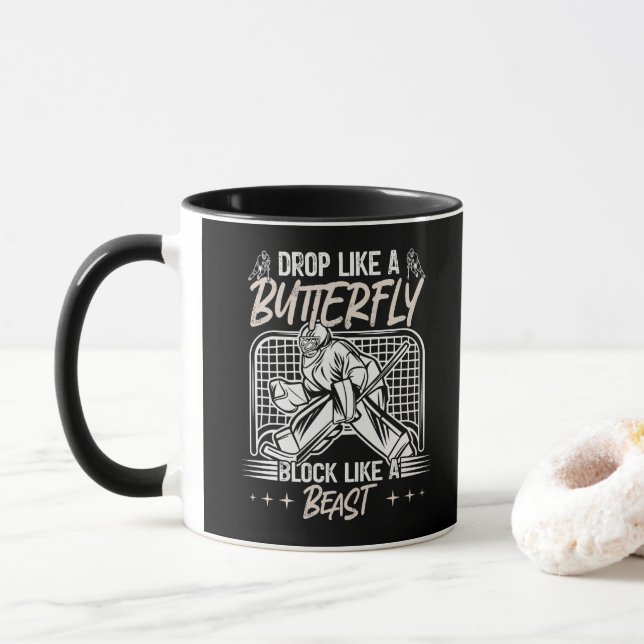 Taza Caer como una mariposa como un portero (Con donut)