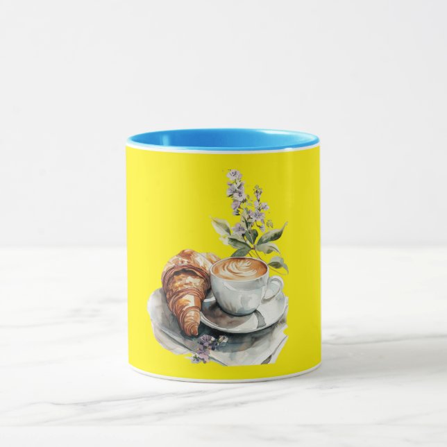 Taza Café amarillo brillante Mug (Centro)