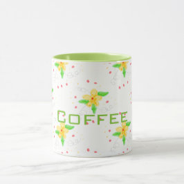 Taza Café amarillo floral Mug