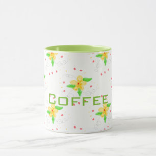 Taza Café amarillo floral Mug