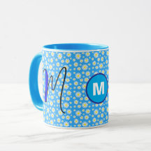 Café Azul Personalizado con Monograma de Margarita