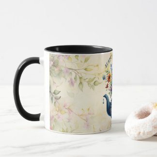 Taza Café bíblico versado con diseño floral