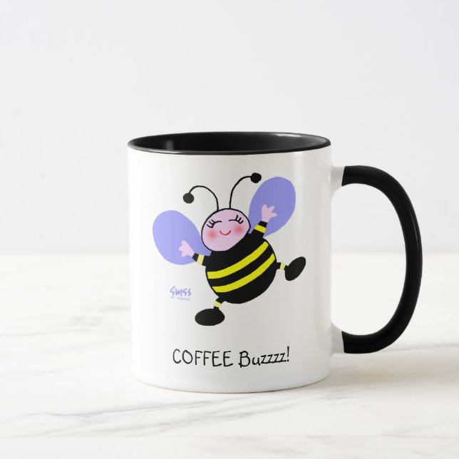 Taza Café Buzz Bumblebee Caffeine Addict Cute Funny (Derecha)