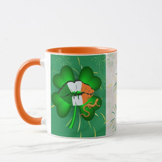 Taza Café con bandera irlandesa, Día de San Patricio (Izquierda)