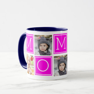 Taza Café con Collage de Fotos Personalizadas de Mamá R