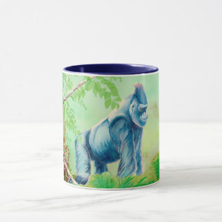 Taza Café con gorila, zoológico animal