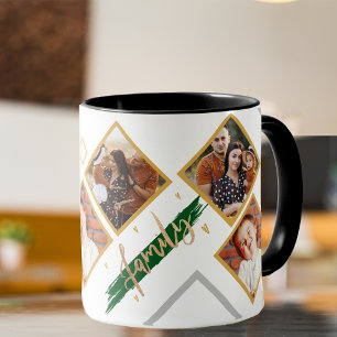 Taza Café con guiones cardíacos multiCollage de fotos f