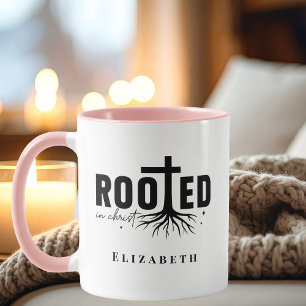 Taza Café cristiano personalizado arraigado en Cristo