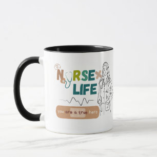 Taza "Café, crubos y salvar vidas - Enfermera de la vid