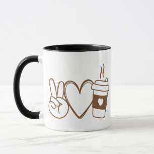 Taza Café de amor por la paz Diseño sencillo y elegan