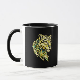 Taza Café de Arte Abstracto Leopardo Geométrico