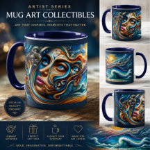 Café de Arte Abstracto Paisaje Onírico Oceánico Su