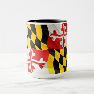Taza Café de bandera del estado de Maryland con diseñ