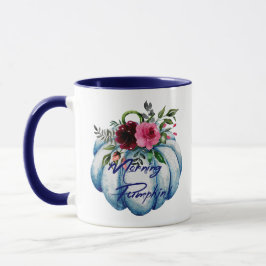 Taza Café de calabaza azul dulce matutino personalizado