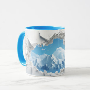 Taza Café de cerámica de corte de pico de montaña con c