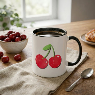 Taza Café de Cereza Retro Vintage