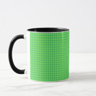 Taza Café de Cuadros de Gingham Verde Brillante
