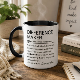 Taza Café de definición de Hacedor de Diferencia person