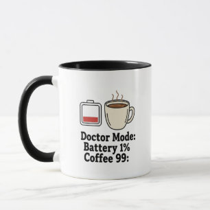 Taza Café de Doctor Divertido Batería Vida Gráfica