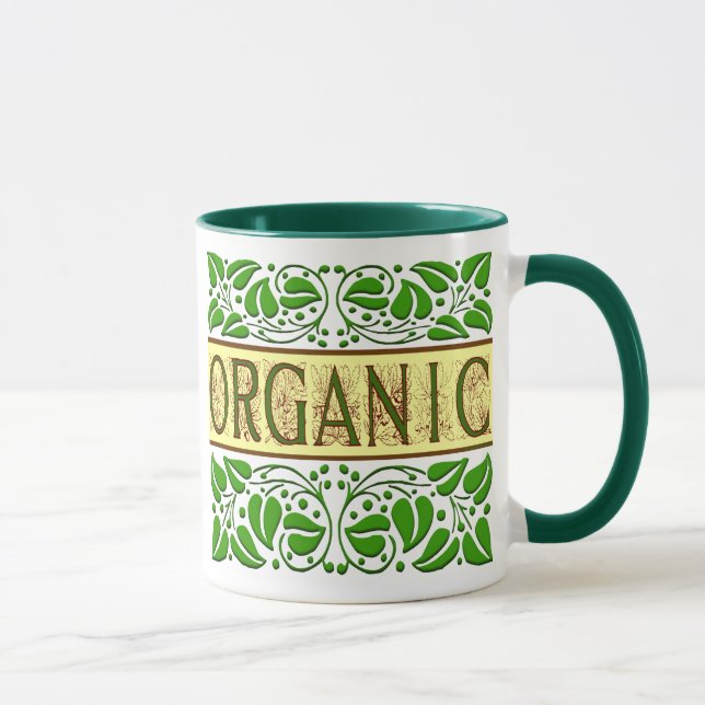 Taza Café de eslogan verde orgánico (Derecha)
