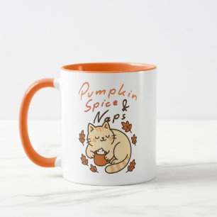 Taza Café de gatito lindo y acogedor de otoño