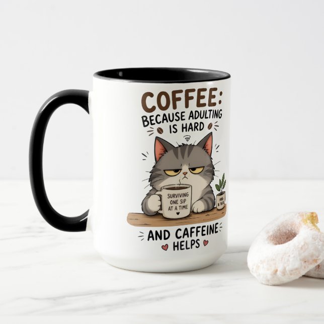 Taza Café de gato  (Con donut)