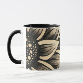 Taza Café de girasol negro