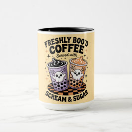 Taza Café de Halloween con crema y azúcar
