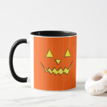 Café de Halloween Mug con cara de Jack-o-Lantern 