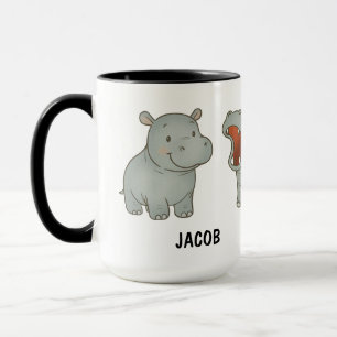 Taza Café de hipopótamo lindo dibujado a mano personali