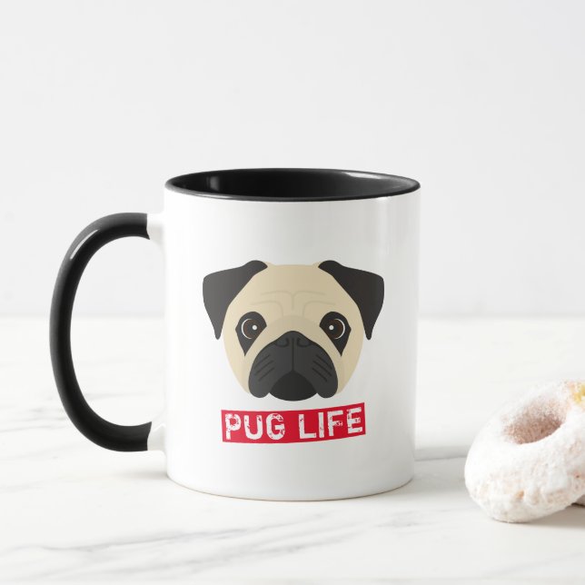 Taza Café de la vida de Pug (Con donut)