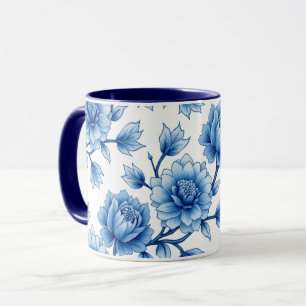 Taza Café de las flores de color agua