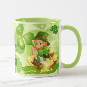 Taza Café de Leprechaun de Oro en San Patricio