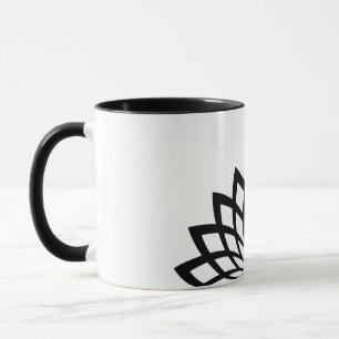 Taza Café de mandala blanca y negra