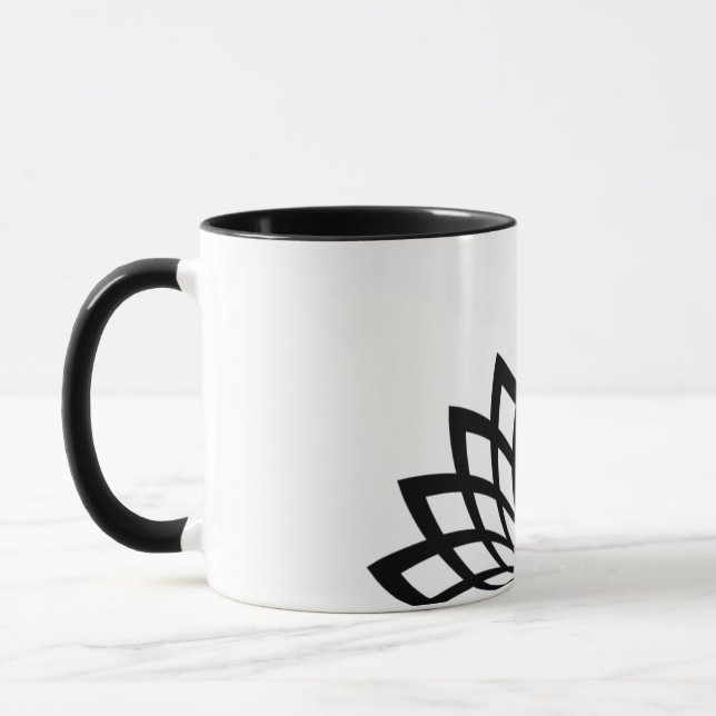 Taza Café de mandala blanca y negra (Izquierda)