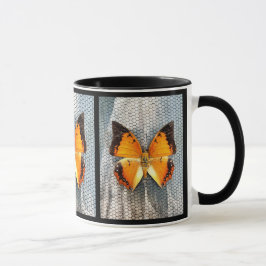 Taza Café de mariposa de charcutería bordeada por negro