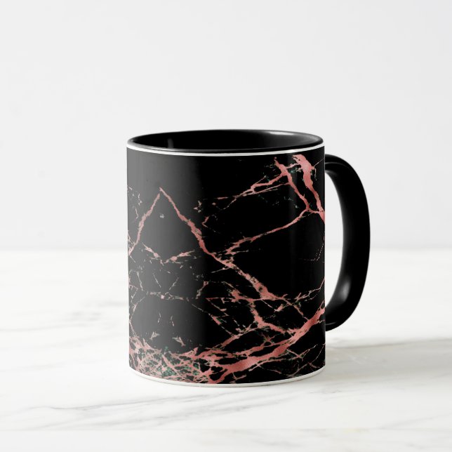 Taza Café de Mármol de oro negro y Rosa (Anverso derecho)