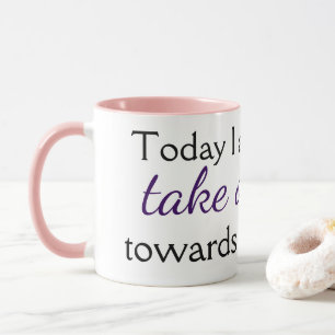 Taza Café de motivación lindo del rosa de la impresi